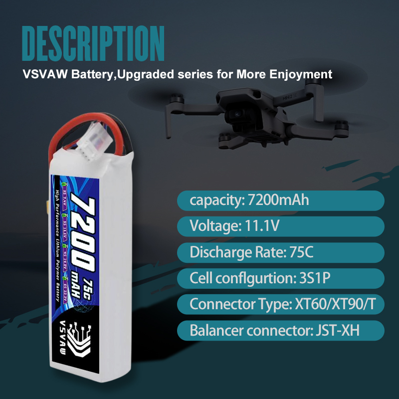 VSVAW 3S Lipo Battery 11.1V 72 - Drone Battery Adapter incelemesi ve fiyatı
