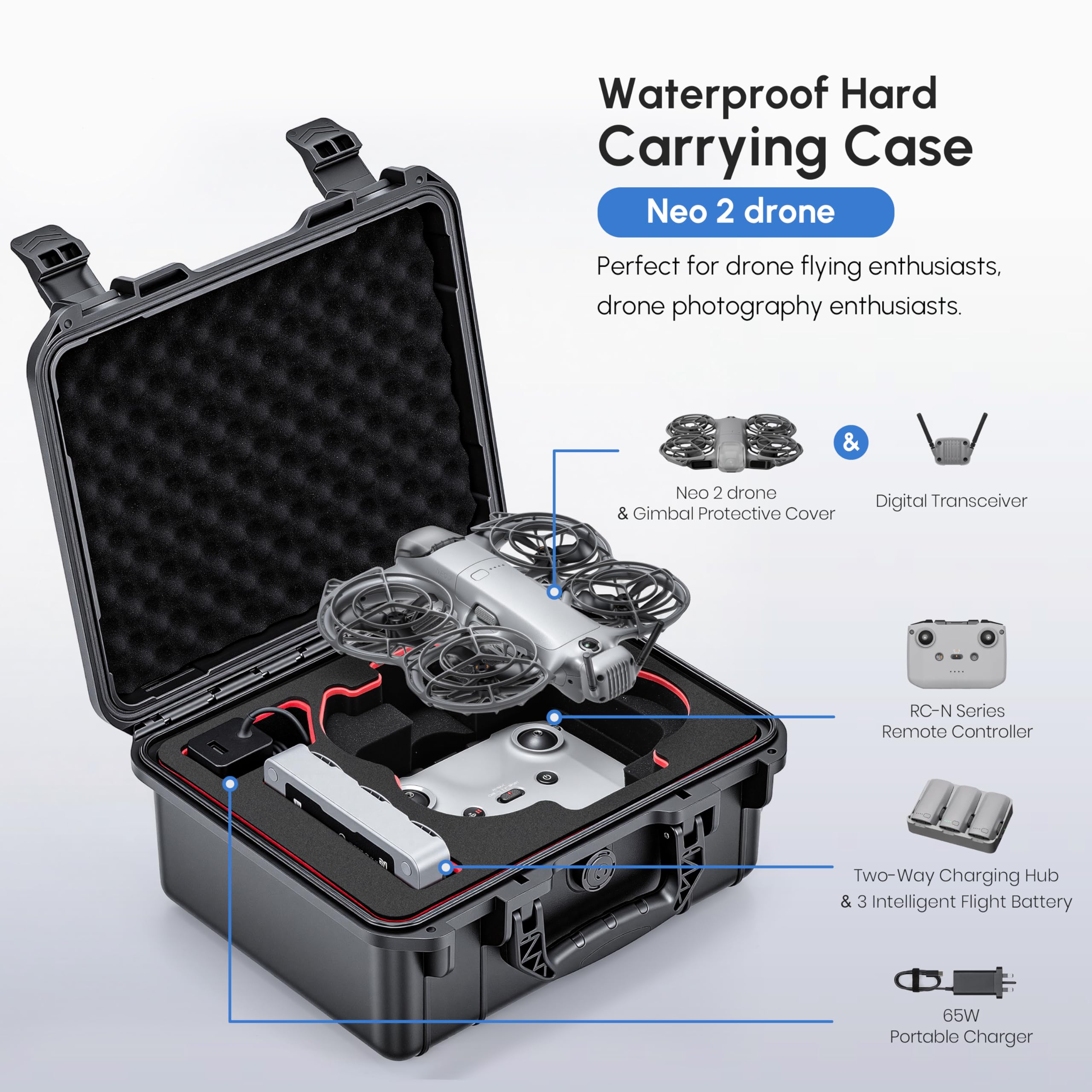 NEO 2 Case,Waterproof Hard Car - Drone Joystick Cover incelemesi ve fiyatı