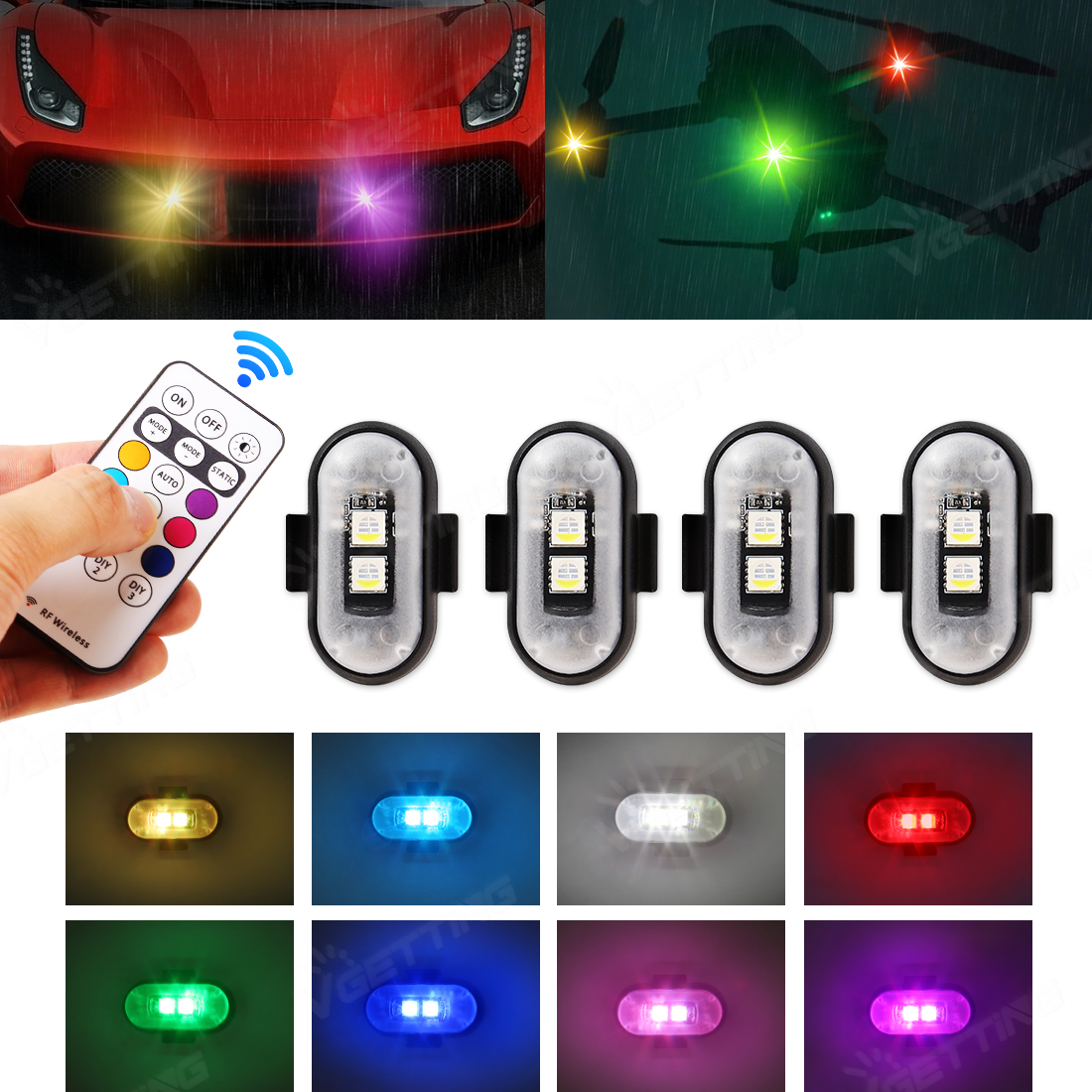 4Pcs Mini Drone Strobe Light 8 - Drone Strobe Light incelemesi ve fiyatı